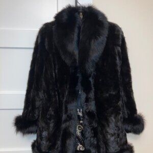 Fitted Black Mink Fur Coat US Size 6